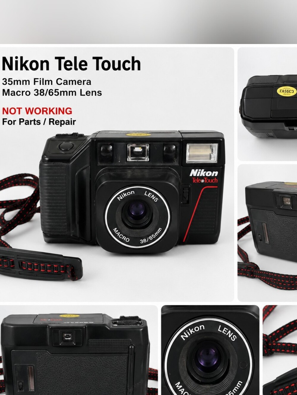 Nikon Tele Touch 35mm Film Camera Macro 38/65mm Not Working Parts Repair